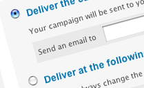 Send now or schedule delivery for later